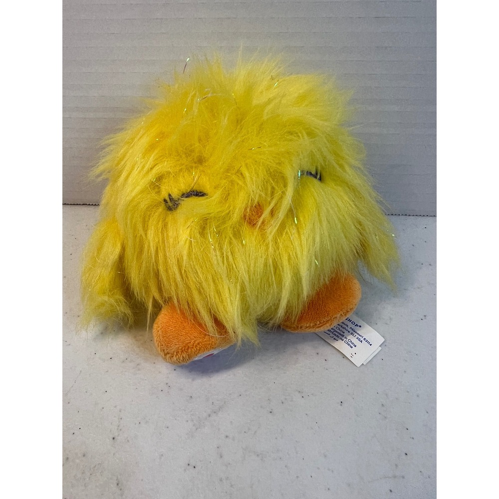Build-A-Bear Workshop Yellow Chick Plush Shaggy Sparkle Tinsel Easter Bird 5in